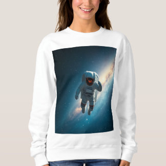 Camiseta Blusão com Gráfico da Galáxia de Astronautas Femin