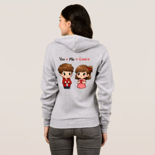 Camiseta Blusão de Amor de Casal Fofo – Você + Eu = Amor Ro