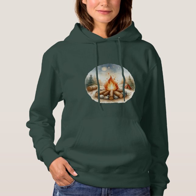 Camiseta Blusão de Floresta com Fogueira da Natureza  (Frente)