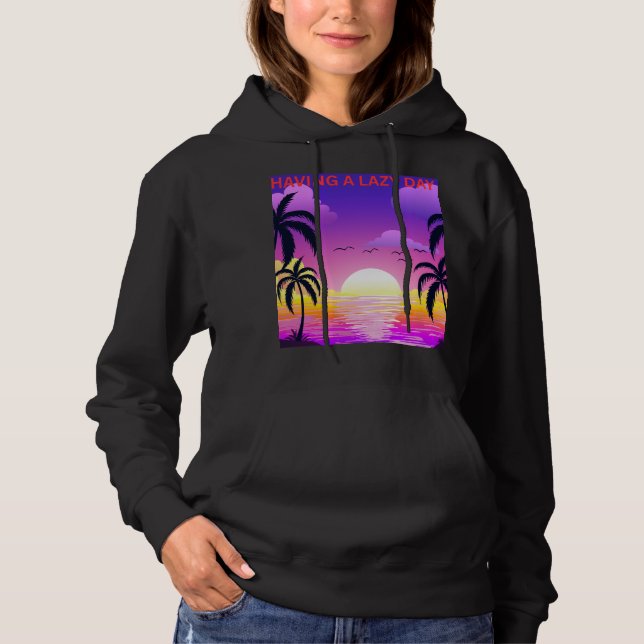 Camiseta blusão de moleza de mulher pôr do sol (Frente)