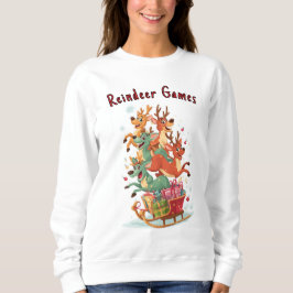 Camiseta Blusão de Natal Funny Reindeer Games