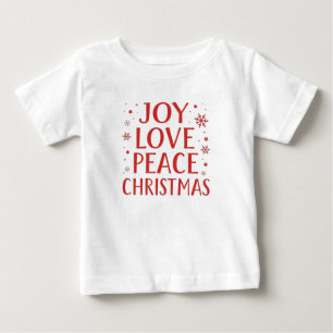 Camiseta Blusão de tipografia festiva de Natal Joy Love Pea