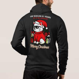 Camiseta Blusão Premium de Natal para Homens Cool Cat Chris