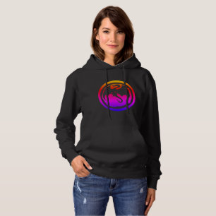 Camiseta Blusão preto com capuz neon de mulheres do Dragão