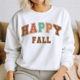 Camiseta Blusão Universitário de Outono Tendência Feliz