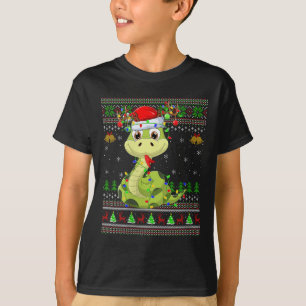 Camiseta Blusas de Natal Feias de Cobra para Mulheres Rena