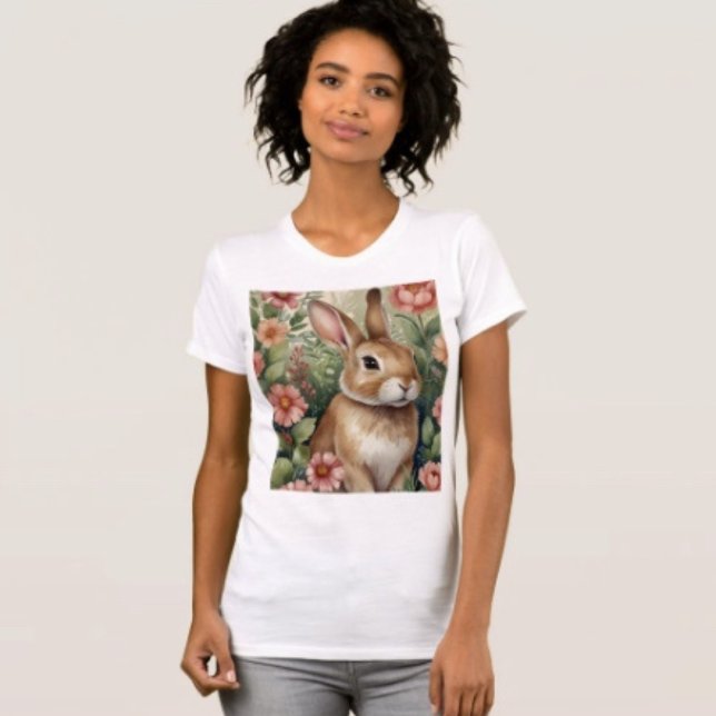 Camiseta Blush Blooms e Bunny Dreams  (Comfy tri-blend women’s tee feminine fit, scoop neck, short sleeves, relaxed fit.  
)