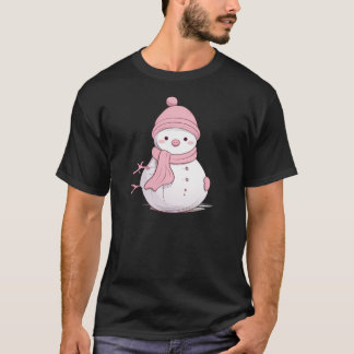 Camiseta Blush Christmas Snowman Art