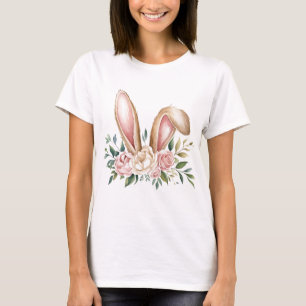 Camiseta Blush Floral Bunny Ears