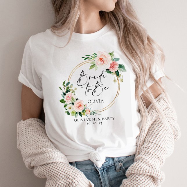 Camiseta Blush Floral Wreath Brilhante A Ser (Criador carregado)