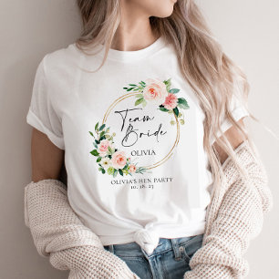 Camiseta Blush Floral Wreath Team Bride personalizado
