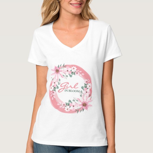 Camiseta Blush Pink Girl em Chá de fraldas (Frente)