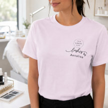 Camiseta Blush Pink Script Logo Lashes Studio Equi