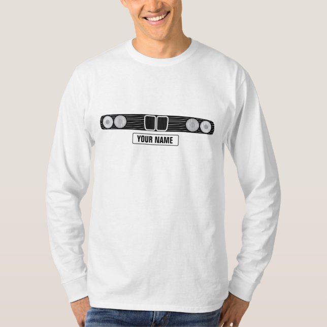 Camiseta BMW E30 frente com placa de número (Frente)