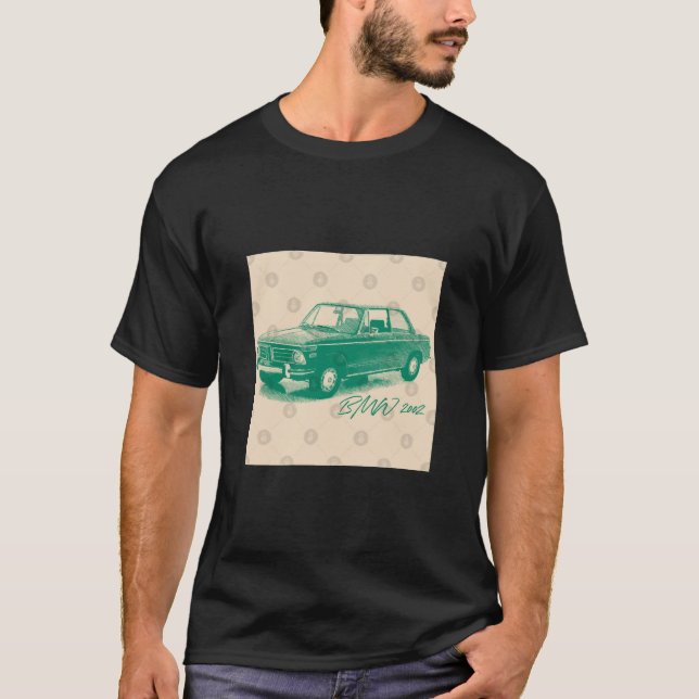 Camiseta BMW Série 02 2002 — Classic Car Design T-Shir (Frente)