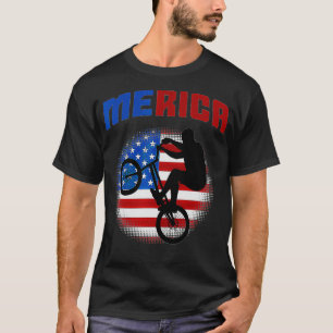 Camiseta BMX American Flag 4° de julho Bike Patriotic Meric
