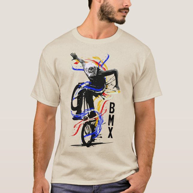 Camiseta Bmx Antiga Escola - Camisa-T Da Bmx Bike Flatland (Frente)