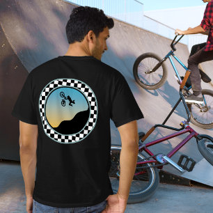 Camiseta BMX Bicycle Moto Cross Checked Round Design