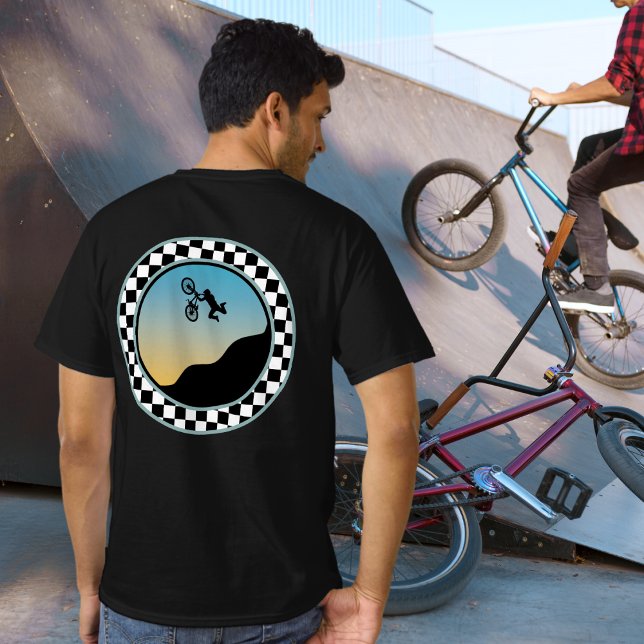 Camiseta BMX Bicycle Moto Cross Checked Round Design (Criador carregado)