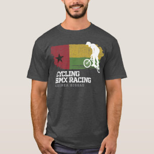 Camiseta BMX Bike Guiné Bissau Bandeira Corrida de biciclet