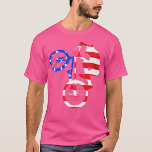 Camiseta Bmx Bike Para Homens Orgulhosos Dos Eua Ciclista E