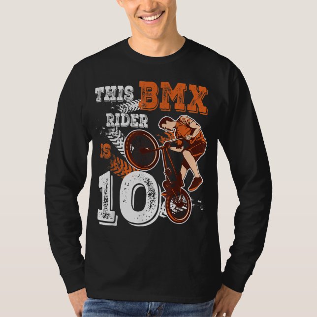 Camiseta BMX Birthday 10th Biker Gift 10 Anos Bike (Frente)