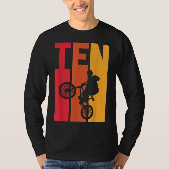 Camiseta BMX Birthday Gift Party Boys, 10 anos (Frente)