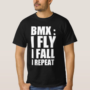 Camiseta Bmx: Eu voo, eu caio, eu repito