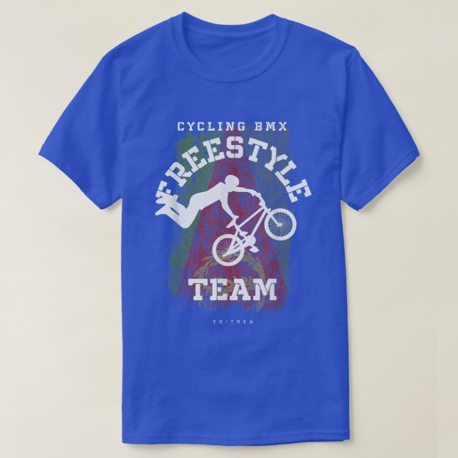 Camiseta BMX Freestyle Bike Eritrea Flag Biking Cycling BMX (Frente do Design)