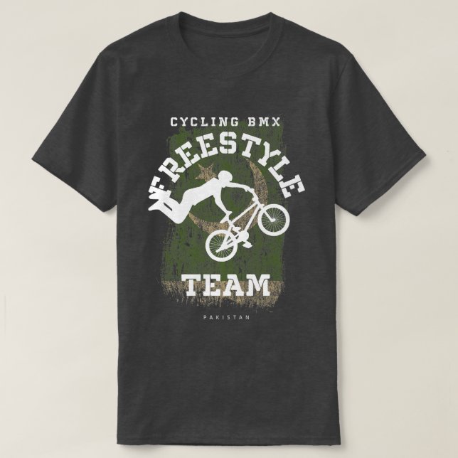 Camiseta BMX Freestyle Bike Pakistan Flag ciclismo BM (Frente do Design)