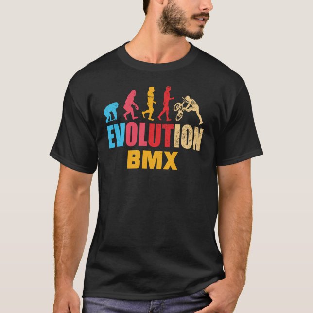 Camiseta BMX Human Evolution Vintage Antigo Ciclo Escolar (Frente)