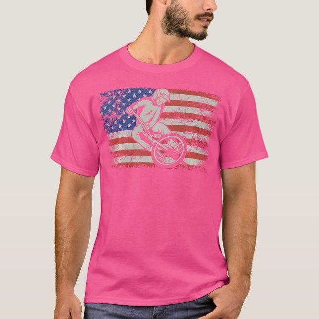 Camiseta Bmx Lovers Bmx American Flag Bmx Riders (Frente)