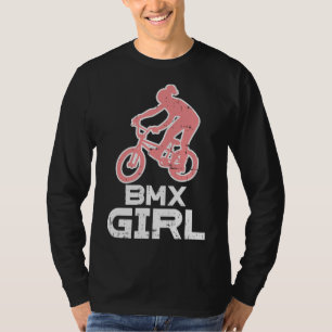 Camiseta BMX Menina Bicicleta Bicicleta Bicicleta Bicicleta