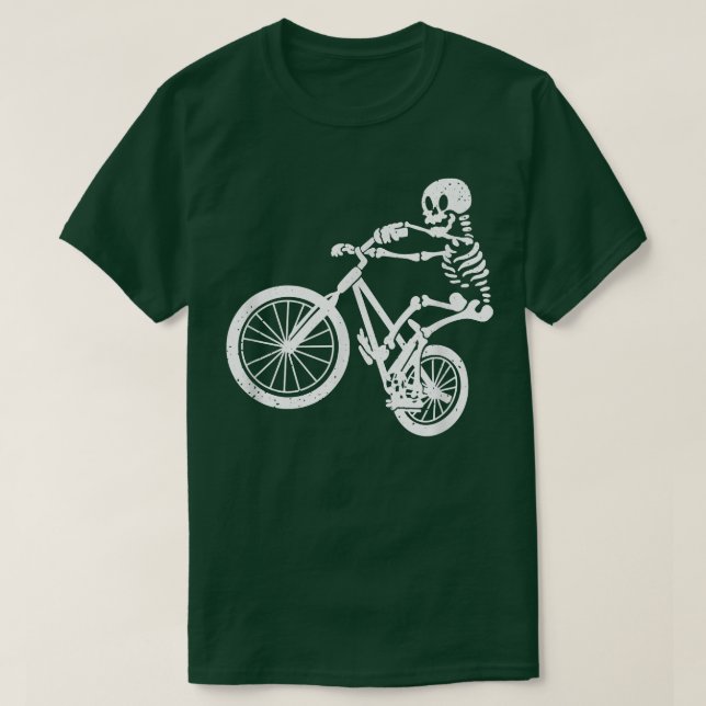 Camiseta BMX Mountain Bike Skeleton I BMX Cyclist Biker  (Frente do Design)