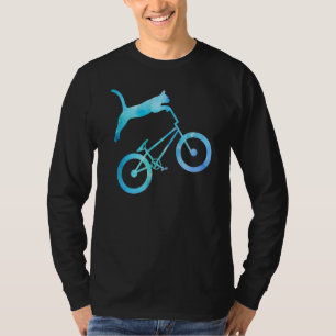 Camiseta Bmx Stunt Cat Mountain Bike Bike Bike Gato Engraça