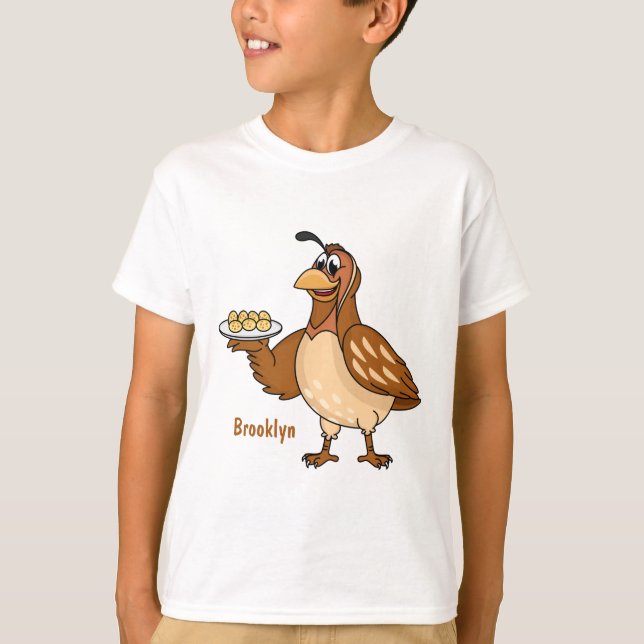 Camiseta Boa codorniz com animação de ovos (Frente)