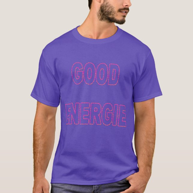 Camiseta Boa Energia Rosa vintage (Frente)
