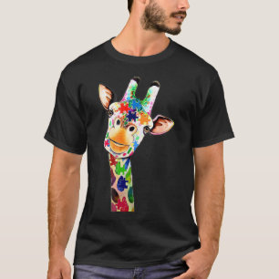 Camiseta Boa Girafa Feliz Dia do Autismo Sensibilização e A