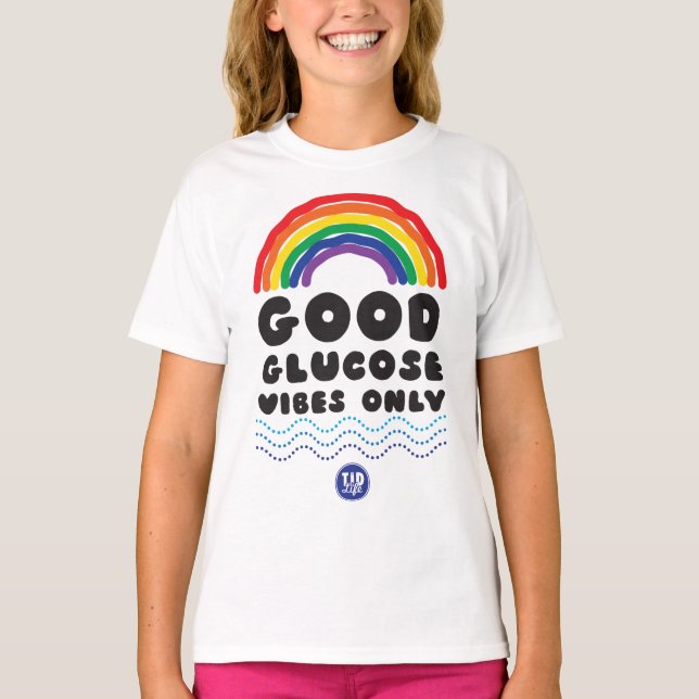 Camiseta Boa glicose (bainha do plissado da menina) (Frente)