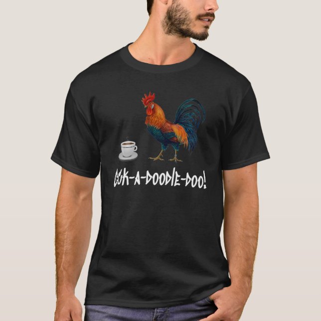 Camiseta BOA MANHÃ ROOSTER Café Mug Jantar Resta (Frente)