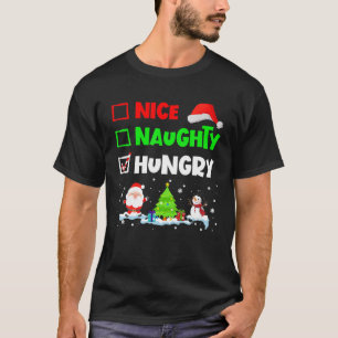 Camiseta Boa Noite Faminta Furiosa Família Santa Hat Snowma