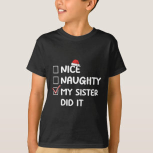 Camiseta Boa Noite Minha Irmã Fez Isso Lista De Natal