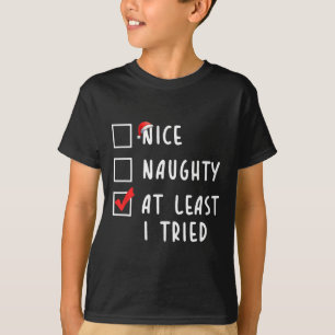 Camiseta Boa Noite, Pelo Menos Tentei A Lista De Natal Xmas
