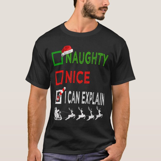 Camiseta Boa Noite Posso Explicar Pijama De Natal Engraçado (Frente)
