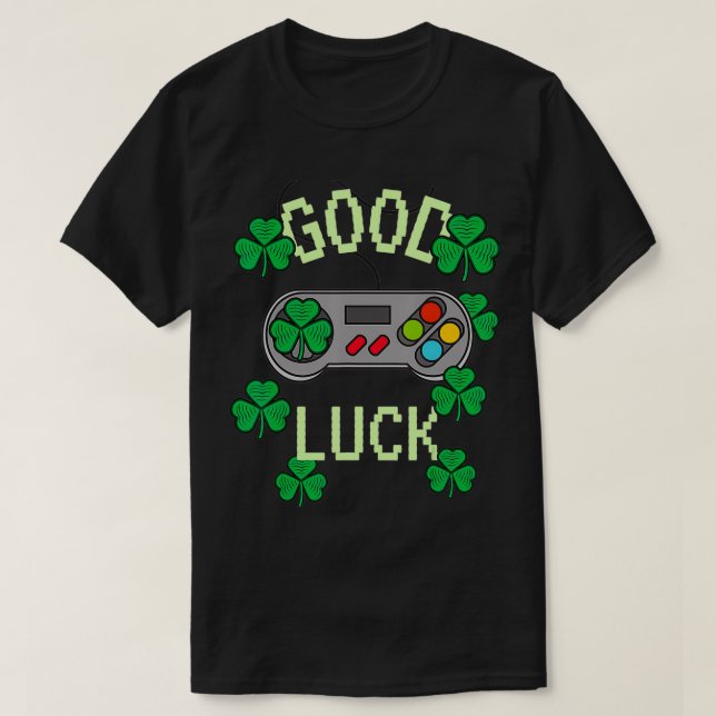 Camiseta Boa Sorte Jogando Jogos Engraçados St Patricks Gam (Frente do Design)