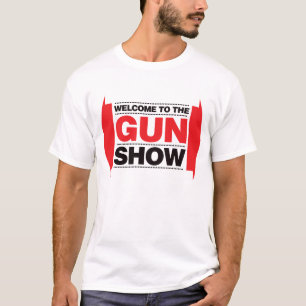 Camiseta Boa vinda à mostra de arma - preto e vermelho