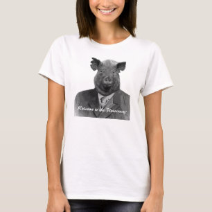 Camiseta Boa vinda ao porco engraçado T customizável da