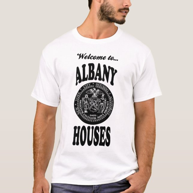 Camiseta Boa vinda às casas de Albany (Frente)
