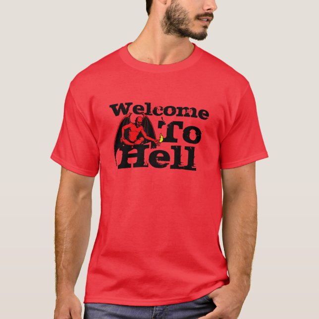 Camiseta Boa vinda do vermelho ao demónio do inferno (Frente)