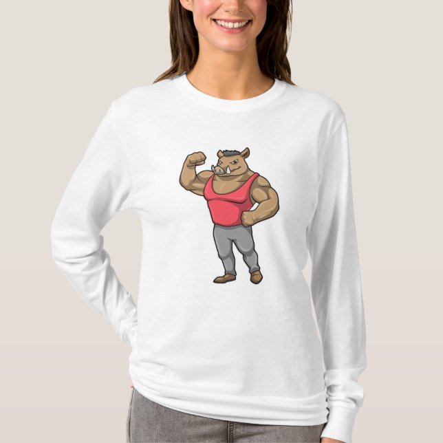 Camiseta Boar Bodybuilder Bodybuilding Músculos (Frente)
